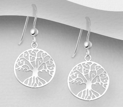 Malın səhifəsinə keç 925 Sterling Silver Tree Of Life Earrings