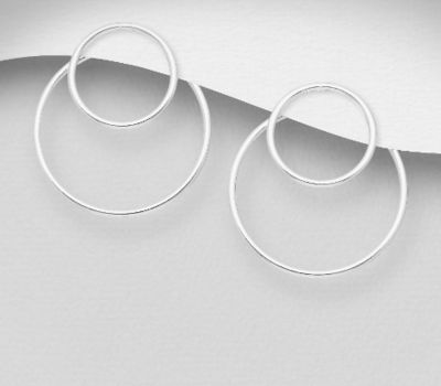 925 Sterling Silver Circle Jacket Earrings