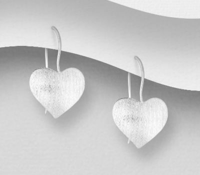 925 Sterling Silver Heart Hook Earrings