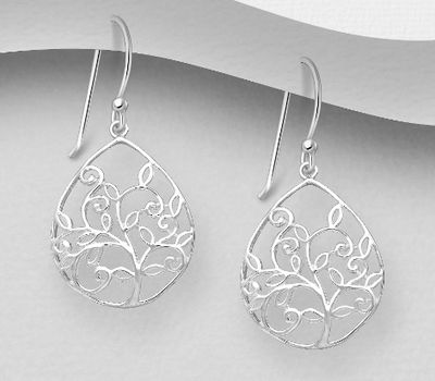 Malın səhifəsinə keç 925 Sterling Silver Leaf Earrings