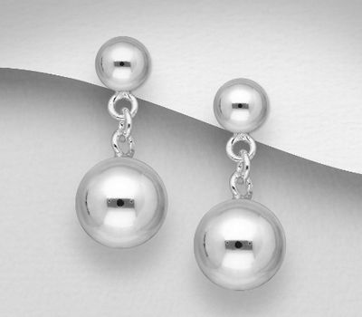 925 Sterling Silver Ball Push-Back Earrings