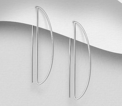Malın səhifəsinə keç 925 Sterling Silver D Shape Hook Earrings