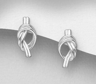Malın səhifəsinə keç 925 Sterling Silver Knot Push-Back Earrings