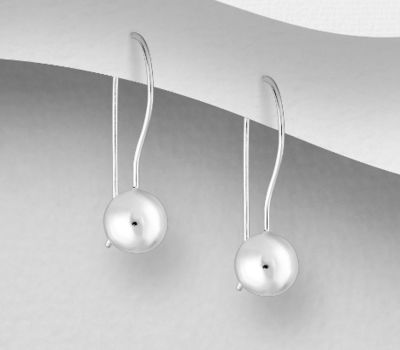 925 Sterling Silver Ball Kidney Earrings