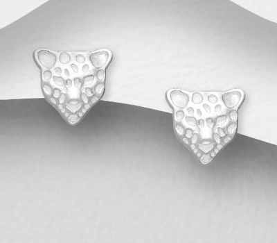 925 Sterling Silver Tiger Push-Back Earrings