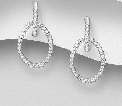 Malın səhifəsinə keç 925 Sterling Silver Twisted Push-Back Earrings