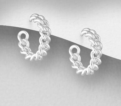Malın səhifəsinə keç 925 Sterling Silver Links Push-Back Earrings