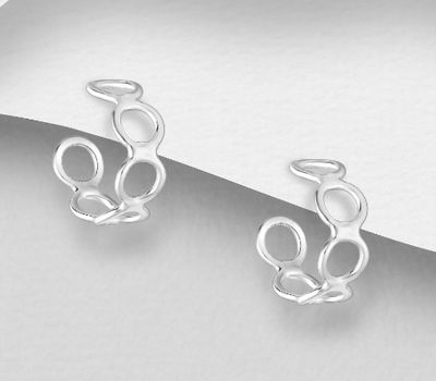 925 Sterling Silver Circle Push-Back Earrings