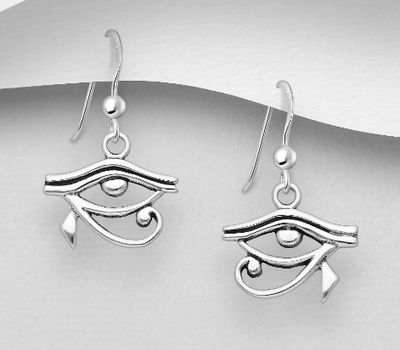 Malın səhifəsinə keç 925 Sterling Silver OxidizedThe Eye Of Horus Hook Earrings