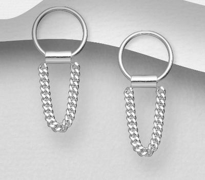 925 Sterling Silver Circle Push-Back Earrings