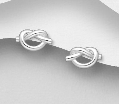 925 Sterling Silver Love Knot Push-Back Earrings