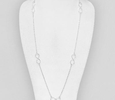 Malın səhifəsinə keç 925 Sterling Silver Long Infinity Necklace