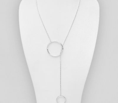925 Sterling Silver Circle Long Necklace