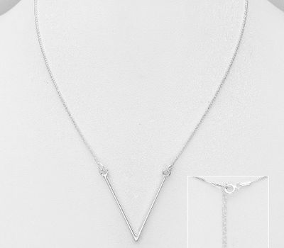 Malın səhifəsinə keç ITALIAN DELIGHT - 925 Sterling Silver Chevron Necklace, Made in Italy.
