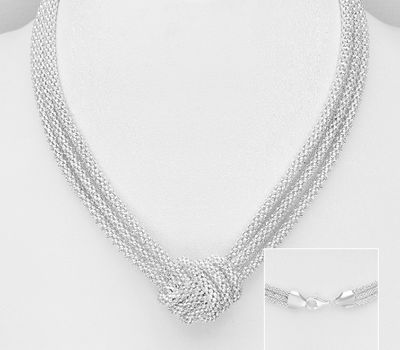Malın səhifəsinə keç 925 Sterling Silver Knot Necklace