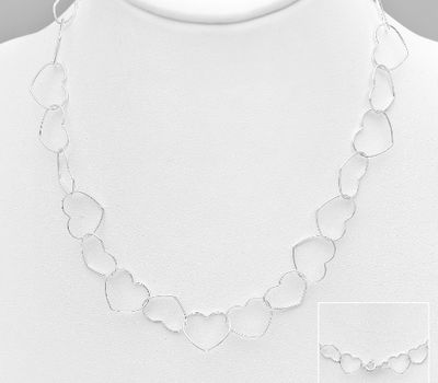 Malın səhifəsinə keç 925 Sterling Silver Heart Links Necklace