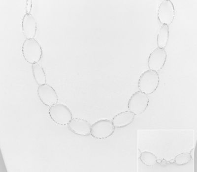 925 Sterling Silver Oval Links Necklace