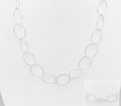 Malın səhifəsinə keç 925 Sterling Silver Oval Links Necklace