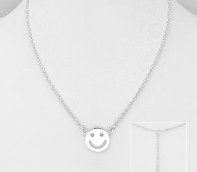 925 Sterling Silver Smiley Necklace