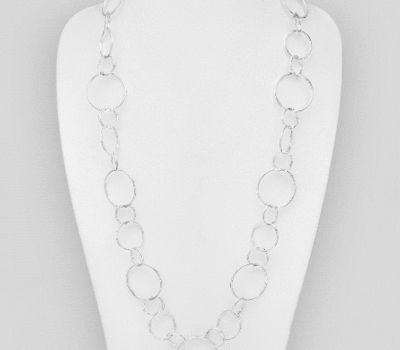 925 Sterling Silver Circle Links Necklace