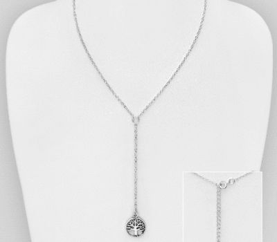 Malın səhifəsinə keç 925 Sterling Silver Oxidized Tree of Life Necklace