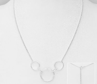 925 Sterling Silver Circle and Links Necklace
