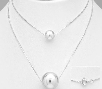 925 Sterling Silver Ball Layered Choker