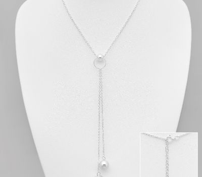 925 Sterling Silver Dangle Ball Necklace