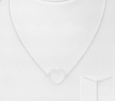 925 Sterling Silver Heart Choker Necklace