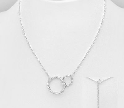 Malın səhifəsinə keç 925 Sterling Silver Twisted Circle Links Necklace