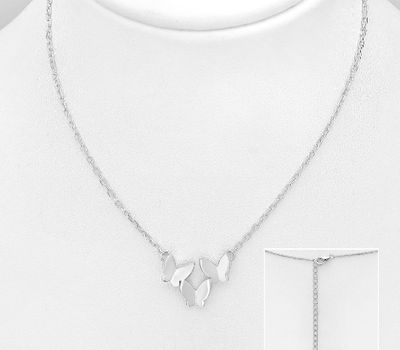 925 Sterling Silver Butterflies Necklace