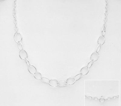 925 Sterling Silver Large Chain Links Necklace