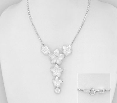 925 Sterling Silver Flower Necklace