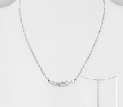 Malın səhifəsinə keç 925 Sterling Silver Feather Necklace