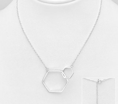 Malın səhifəsinə keç 925 Sterling Silver Hexagon Links Necklace