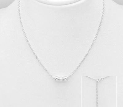Malın səhifəsinə keç 925 Sterling Silver Necklace Featuring Ball Beads