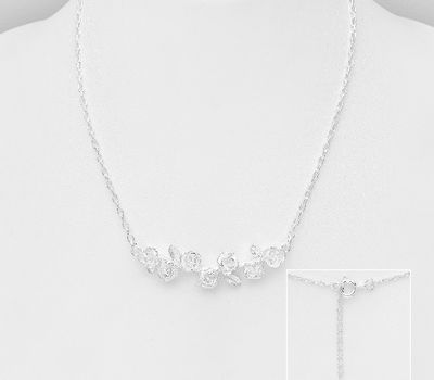 Malın səhifəsinə keç 925 Sterling Silver Flower Necklace