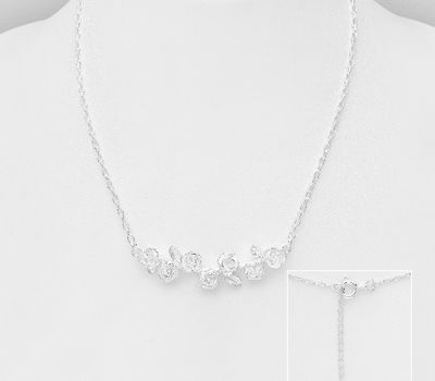 925 Sterling Silver Flower Necklace