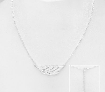 Malın səhifəsinə keç 925 Sterling Silver Feather Necklace