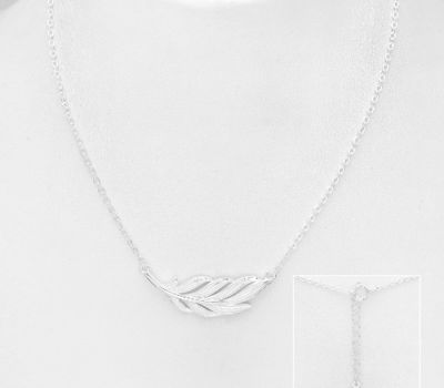 925 Sterling Silver Feather Necklace