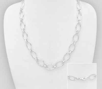 925 Sterling Silver Oval Links Necklace