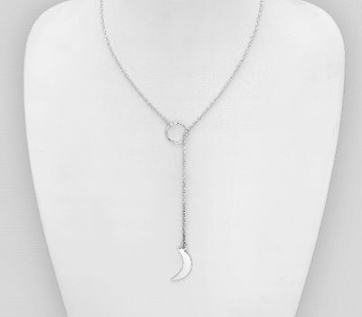 925 Sterling Silver Crescent Moon Necklace