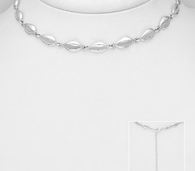 925 Sterling Silver Oxidized Shell Choker