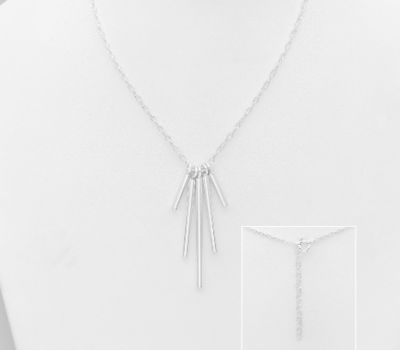 Malın səhifəsinə keç 925 Sterling Silver Bar Necklace