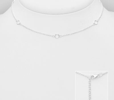 925 Sterling Silver Circle Choker