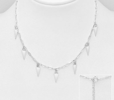 925 Sterling Silver Dangling Triangle Necklace