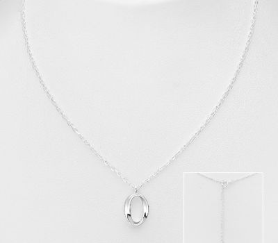 925 Sterling Silver Oval Necklace
