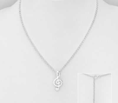 925 Sterling Silver Music Notes Necklace