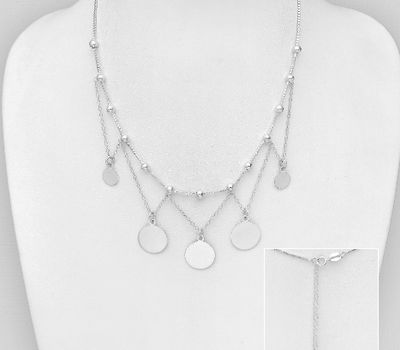 925 Sterling Silver Dangling Charms Necklace