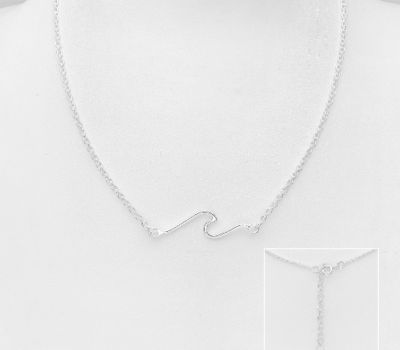 925 Sterling Silver Wave Necklace